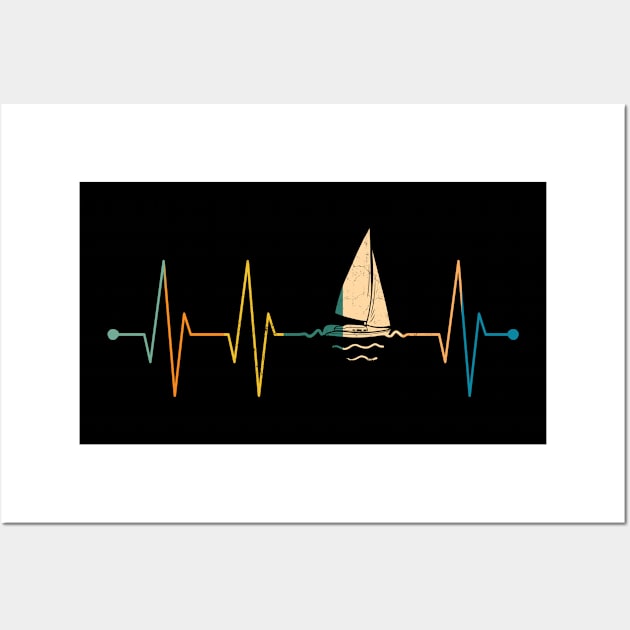 Heartbeat Sailing Captains Sailors Boats Owners Wall Art by Funnyawesomedesigns